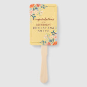 クラシックフローラエレガント水色退職パーティー ハンドファン (正面)