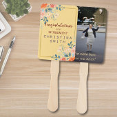 クラシックフローラエレガント水色退職パーティー ハンドファン