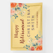 クラシックフローラエレガント水色退職パーティー 横断幕 (縦)