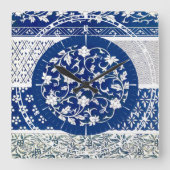 クラシックフローラオーナメントプリント スクエア壁時計 (正面)