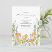 クラシックフローラカラフル引っ越し祝いパーティーパーティー 招待状 (スタンド正面)