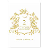 クラシックフローラクレスト金ゴールド結婚ズ テーブルナンバー (裏面)