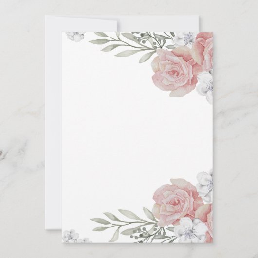 クラシックフローラシンプルエレガント 招待状 (裏面)