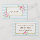 クラシックフローラストライプバラ 名刺 (正面/裏面)