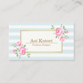 クラシックフローラストライプバラ 名刺
