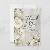 クラシックフローラセージ離れグリーン結婚ズ サンキューカード (正面)