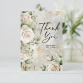クラシックフローラセージ離れグリーン結婚ズ サンキューカード (スタンド正面)