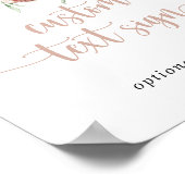 クラシックフローラダスティピンクローズカスタム文字標識 ポスター (角)