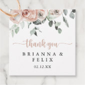 クラシックフローラダスティピンクローズ結婚ズ フェイバータグ (正面)