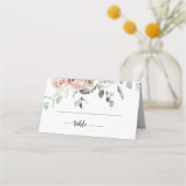 クラシックフローラダスティピンクローズ結婚ズ プレイスカード (正面)