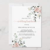 クラシックフローラダスティピンクローズ結婚ランチ 招待状 (正面)