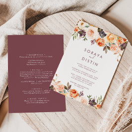 クラシックフローラバック&フロント結婚ズ 招待状