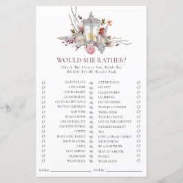 クラシックフローラバラ&ランタンブライダルシャワーゲーム