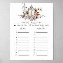 クラシックフローラバラ&ランタンブライダルシャワーゲーム