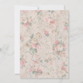 クラシックフローラフェミニンヴィンテージボウ誕生日 招待状 (裏面)