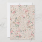 クラシックフローラフェミニンヴィンテージボー結婚ス 招待状 (裏面)