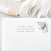 クラシックフローラブラック&ホワイト差出人住所ラベル ラベル (インサイチュ)