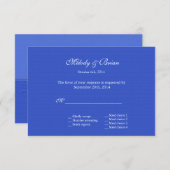 クラシックフローラブルーRSVP結婚式招待状。 出欠カード (正面/裏面)