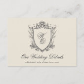 クラシックフローラベージュカルチャー結婚クレスト詳細 エンクロージャーカード (正面)