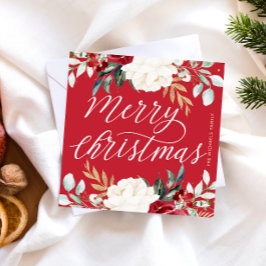 クラシックフローラメリークリスマス ノートカード