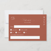 クラシックフローラモノグラム結婚テラコッタ 出欠カード (正面)