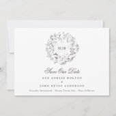 クラシックフローラリースモノグラ結婚ムの写真 セーブザデート (正面)