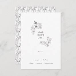 クラシックフローラリース結婚ズ 出欠カード