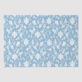 クラシックフローラ中国のデザインブルー 薄葉紙