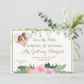 クラシックフローラ写真結婚の日救付 招待状 (スタンド正面)