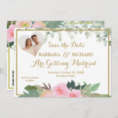 クラシックフローラ写真結婚の日救付 招待状 (正面/裏面)