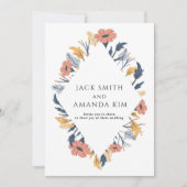 クラシックフローラ咲き花結婚式招待状 招待状 (正面)