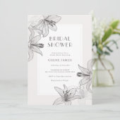 クラシックフローラ図解入りの、写真付きのリリーブライダルシャワー 招待状 (スタンド正面)