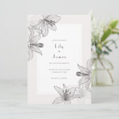 クラシックフローラ図解入りの、写真付きのリリー日付を保存 招待状 (スタンド正面)
