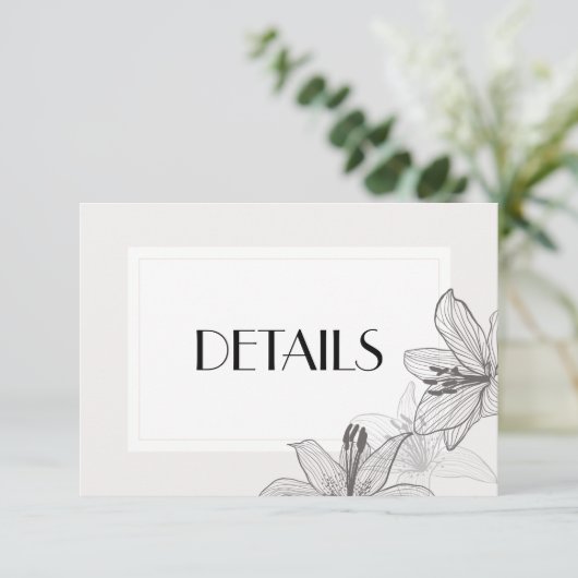 クラシックフローラ図解入りの、写真付きのリリー詳細 エンクロージャーカード (スタンド正面)