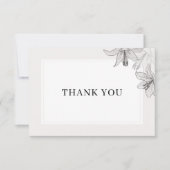 クラシックフローラ図解入りの、写真付きのリリー サンキューカード (正面)