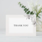 クラシックフローラ図解入りの、写真付きのリリー サンキューカード (スタンド正面)