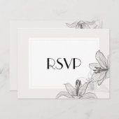 クラシックフローラ図解入りの、写真付きのリリーRSVPポストカード インビテーションポストカード (正面/裏面)