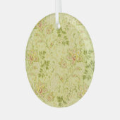 クラシックフローラ壁紙：古いエレガンス ガラスオーナメント (正面左)