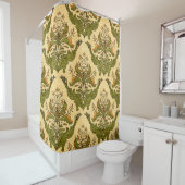 クラシックフローラ壁紙:様式化ダマスク。 シャワーカーテン (インサイチュ)