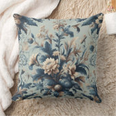 クラシックフローラ大気ブルーヴィンテージエレガント2 クッション (ブランケット)