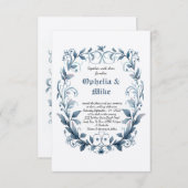 クラシックフローラ水カラー結婚式招待状 招待状 (正面/裏面)