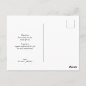 クラシックフローラ水色スクリプトサンキューカード ポストカード (裏面)