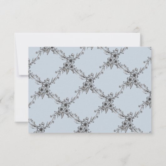 クラシックフローラ結婚の返信カード/RSVP 出欠カード (裏面)