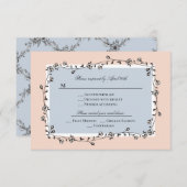 クラシックフローラ結婚の返信カード/RSVP 出欠カード (正面/裏面)