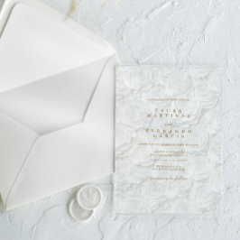 クラシックフローラ結婚の アクリル招待状