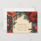 クラシックフローラ結婚アールヌーボー サンキューカード (正面)