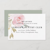 クラシックフローラ結婚式カード 招待状 (正面/裏面)