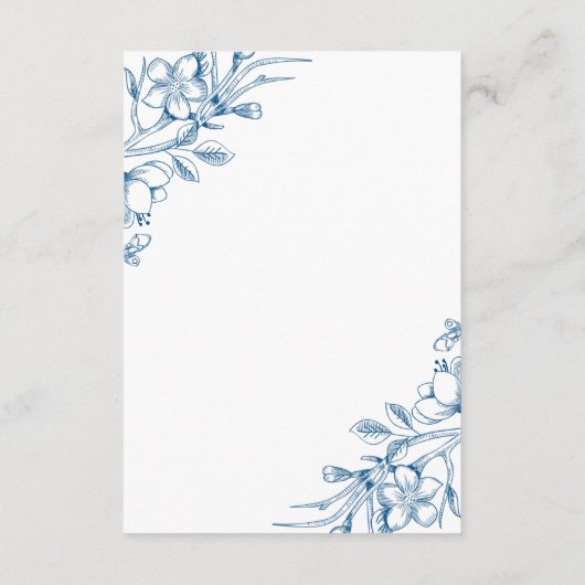 クラシックフローラ結婚式レセプションカード エンクロージャーカード (裏面)