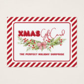 クラシックフローラ赤ホワイトベリークリスマスギフトカード (正面)