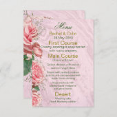 クラシックフローラ赤面結婚のメニュー エンクロージャーカード (正面/裏面)
